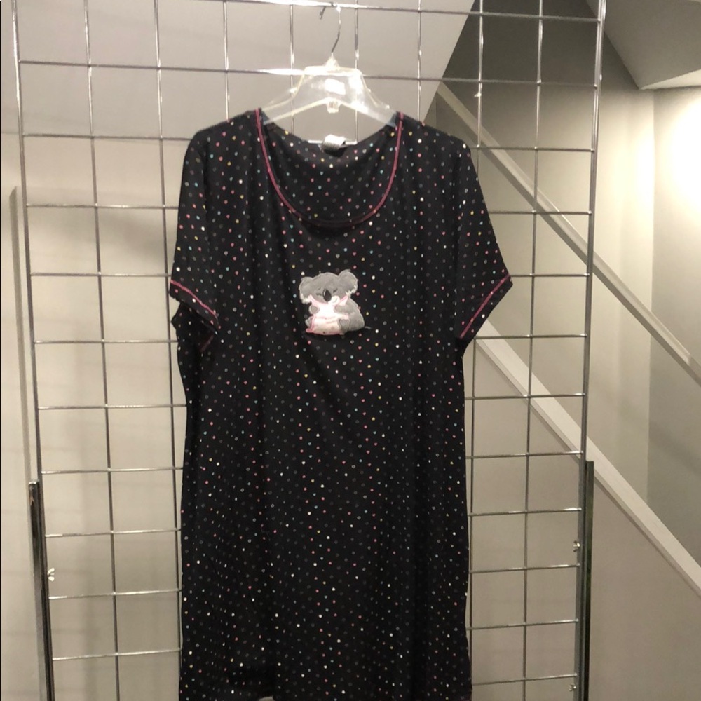 Black Heart and Stars Short Sleeve Nightshirt